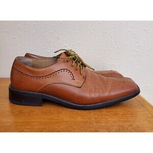 ZENGARA Square Brown Leather Business Work Dress Shoes Men's U.S. Size 8.5